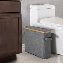 Load image into Gallery viewer, STORFEX Toilet Paper Storage Basket with Lid - Grey