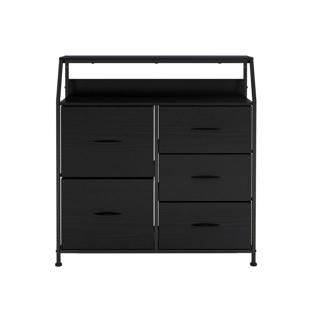 Ovela 5 Large Drawer Storage Chest - Nordic Black