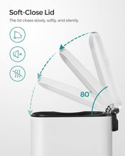 Load image into Gallery viewer, SONGMICS Stainless Steel Rubbish Bin - White (50L)