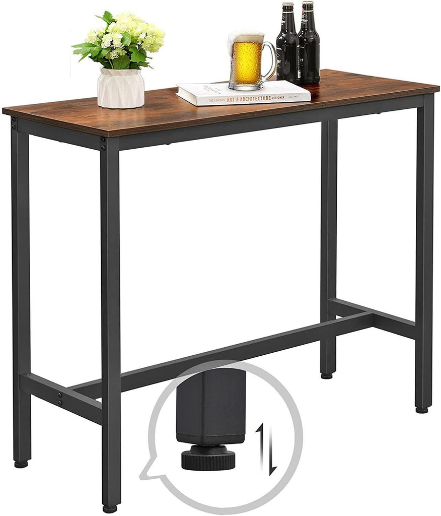 Vasagle Narrow Rectangular Bar Table - Rustic Brown