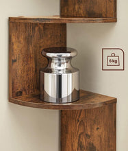 Load image into Gallery viewer, Vasagle Floating Corner Shelf - 5-Tier (Rustic Brown)