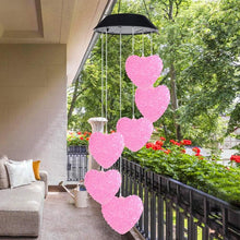 Load image into Gallery viewer, LUMIRO Outdoor Solar Heart Shaped Decorative Wind Chime - Pink