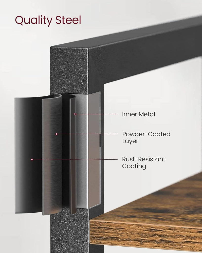 VASAGLE 6-Tier Bookshelf - Rustic Brown & Black