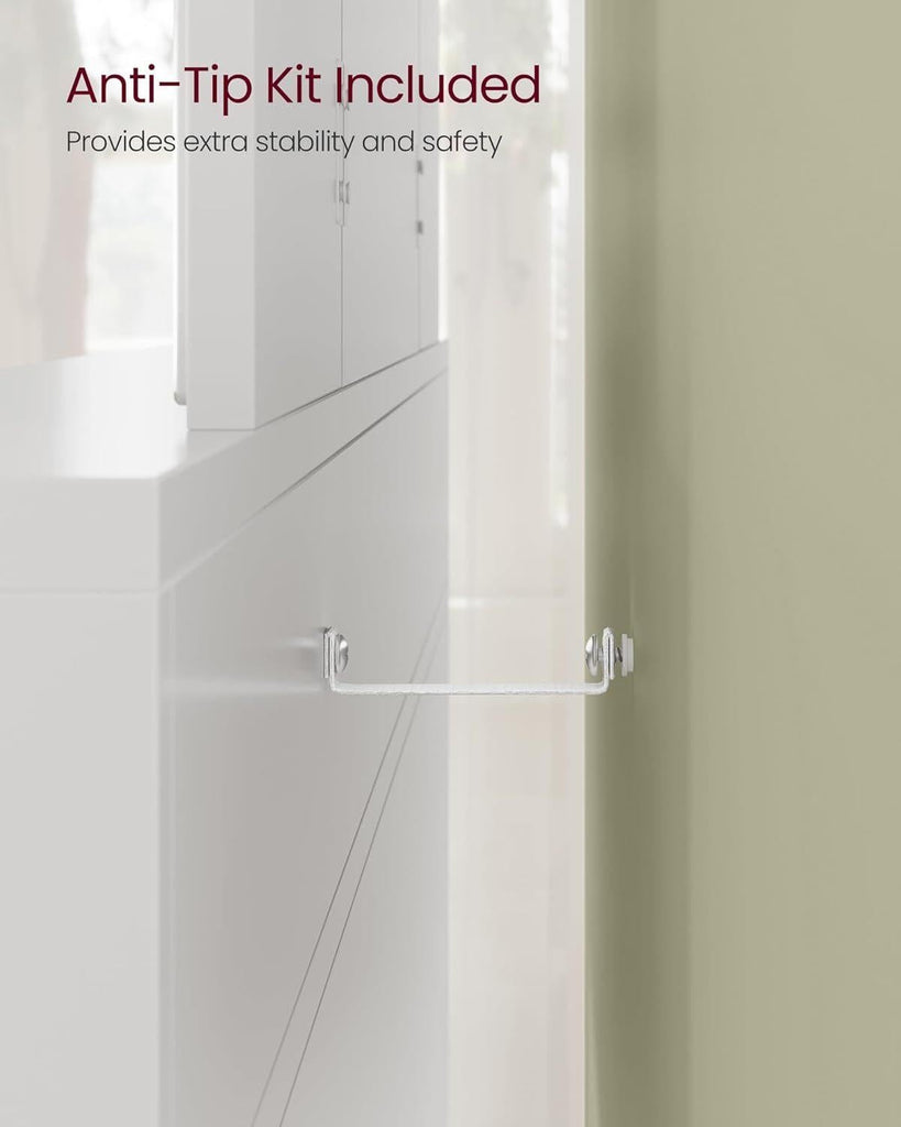 VASAGLE Dressing Table with Tri-Fold Mirror - White