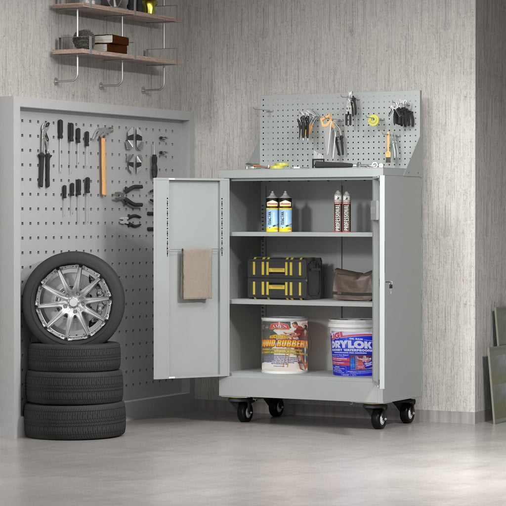 Fraser Country Milan Steel Tool Cart Cabinet - Light Grey