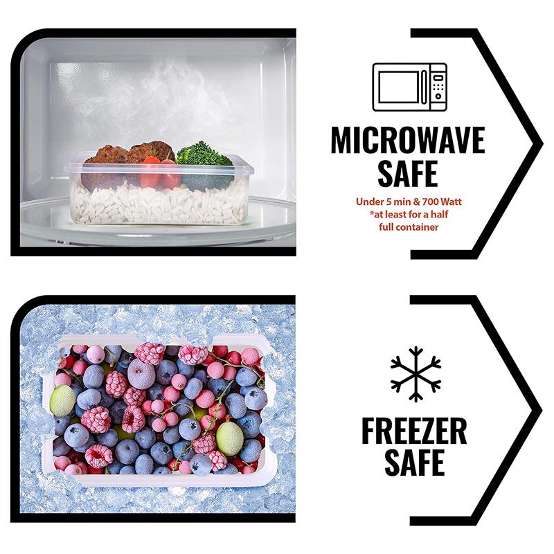 STORFEX 1000ml Plastic Food Containers with Lids - 10 Pack