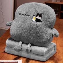 Load image into Gallery viewer, COMFEYA 2-in-1 Soft Plush Blanket Pillow - Grey