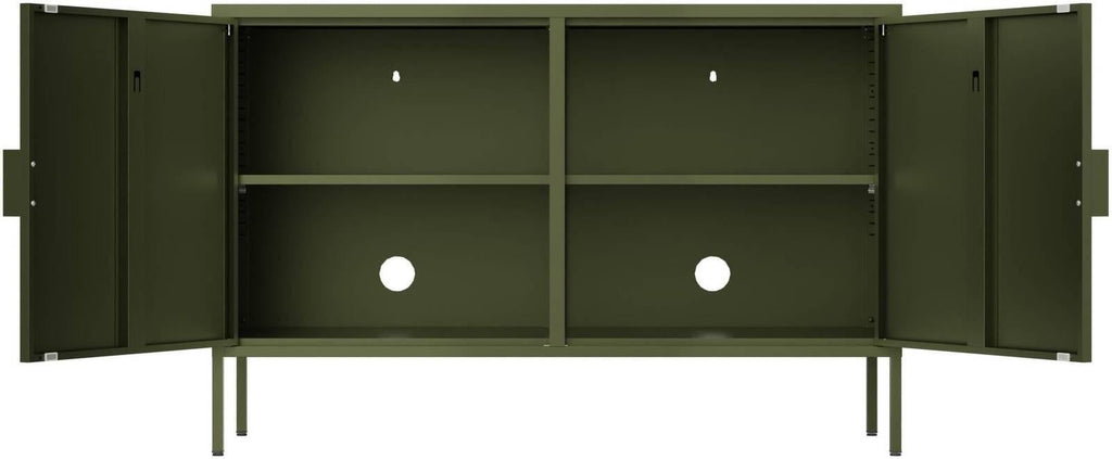 Fraser Country: Milan Metal Lowdown Storage Cabinet - Olive Green