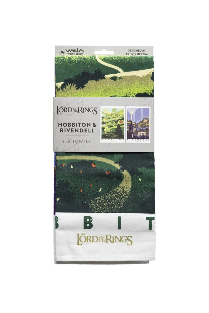 Lord of the Rings: Tea Towel - Rivendell & Hobbiton - The Lord of the Rings