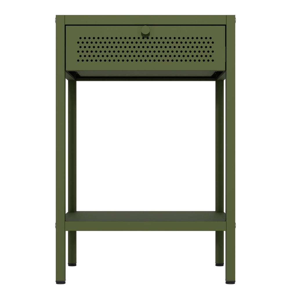Fraser Country Milan Metal Bedside Cabinet - Olive Green