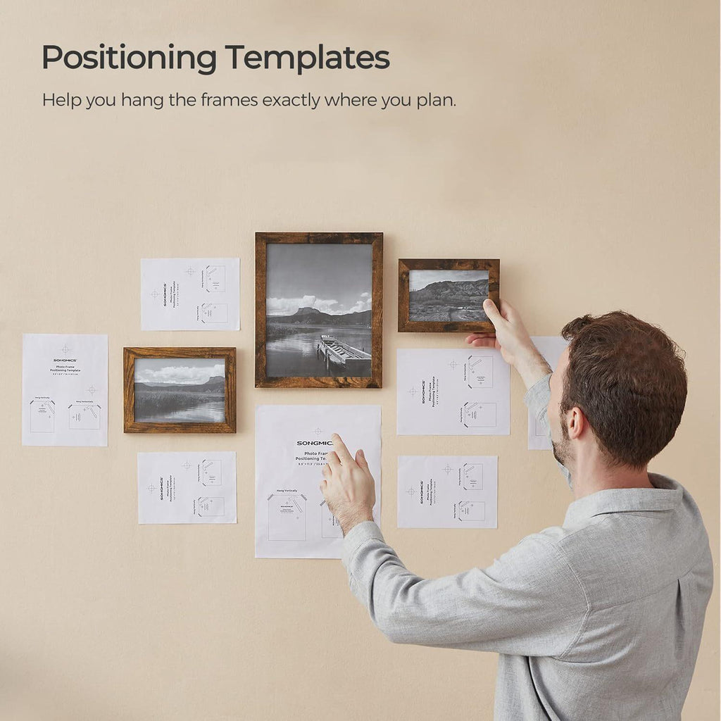 SONGMICS Collage Picture Frames (Pack of 10) - Rustic Brown