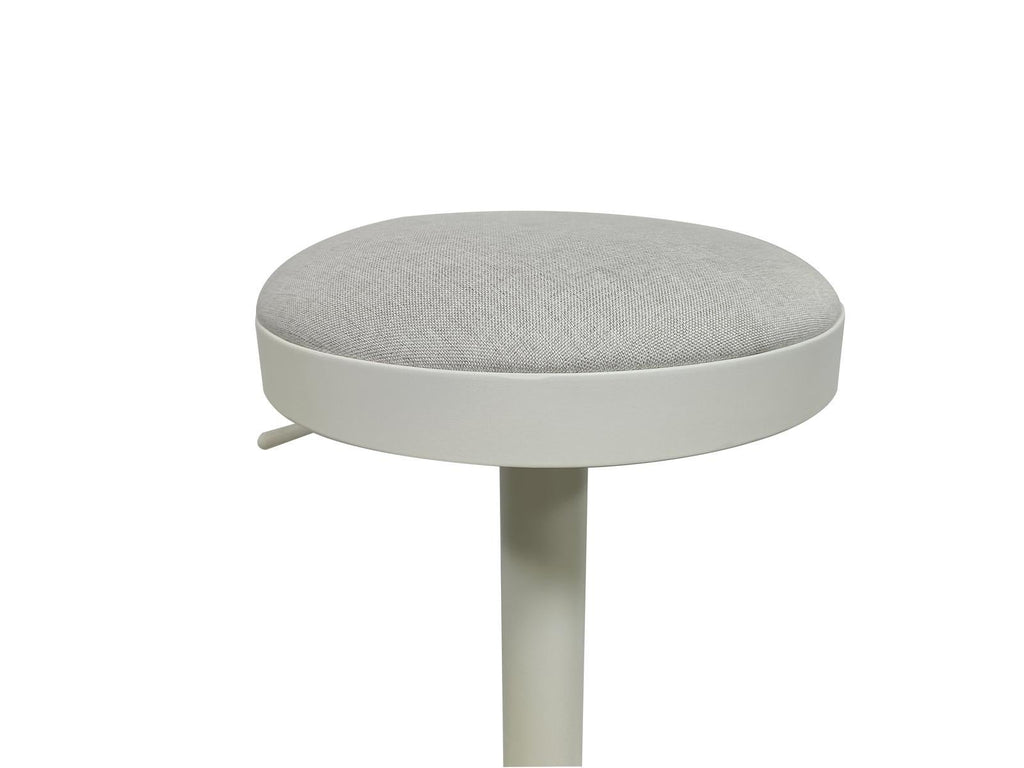 Fraser Country Set of 2 Adjustable Swivel Fabric Round Bar Stool - White/Cream
