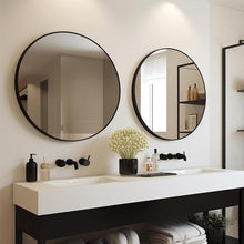 Load image into Gallery viewer, COMFEYA 60cm Black Round Mirror
