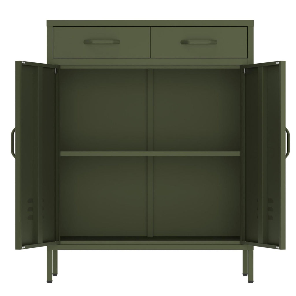Fraser Country Milan Metal Cabinet With Drawers - Olive Green