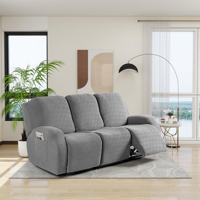 COMFEYA 3 Seater Recliner Covers for Recliner Chair - Gray