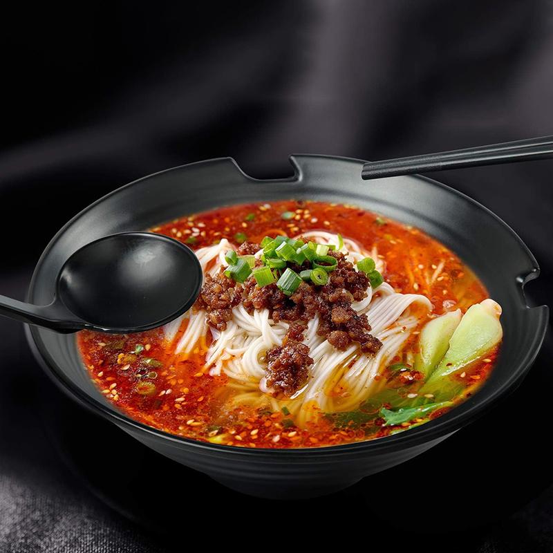 Set of 4 Ramen Bowls with Spoons and Chopsticks