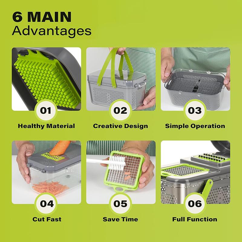 OZZYCOOK 22 in 1 Vegetable Cutter with Container