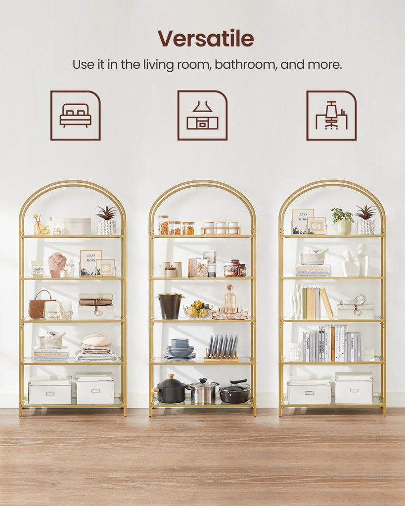 Vasagle 5-Tier Arch Glass Storage Shelf