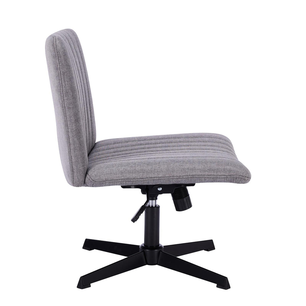 Gorilla Office- Ribbed Faux Linen Office Chair Light Grey