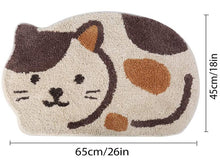 Load image into Gallery viewer, Soft Microfibre Bath Mat - Calico Cat (45 x 65cm)