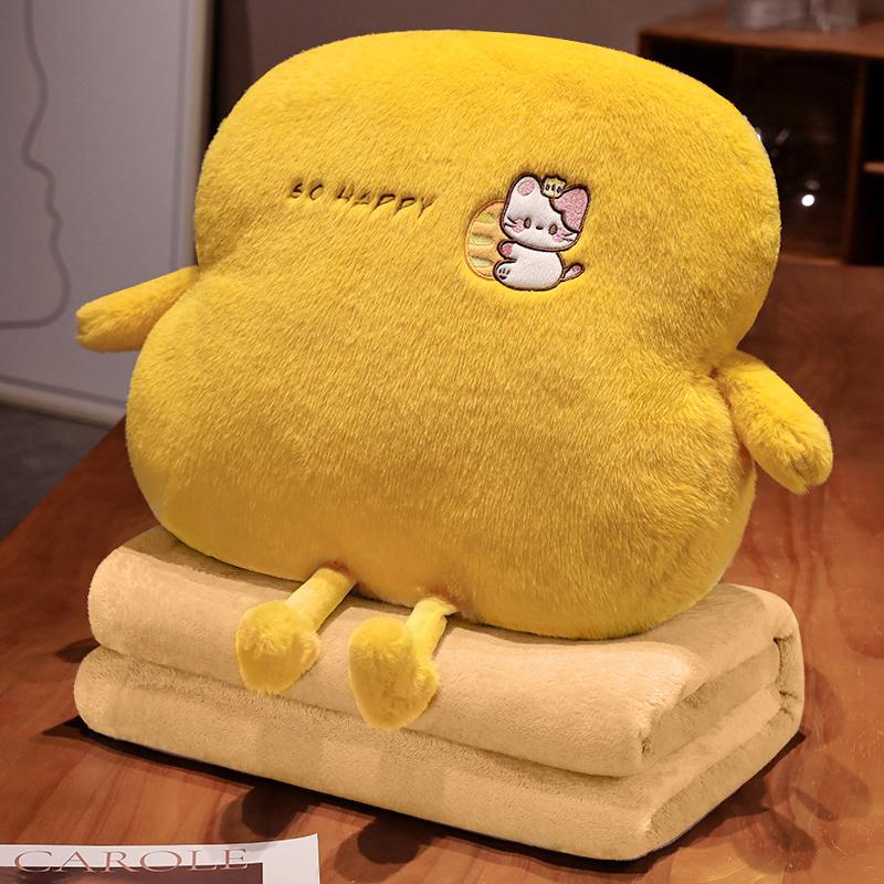 COMFEYA 2-in-1 Soft Plush Blanket Pillow - Yellow