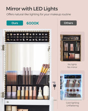 Load image into Gallery viewer, SONGMICS Standing Mirror Jewellery Cabinet - White