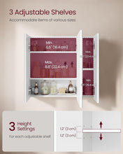 Load image into Gallery viewer, VASAGLE Bathroom Wall Cabinet with Mirror