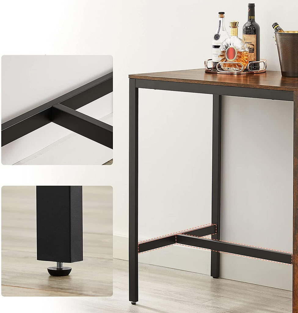 Vasagle : Bar Table With Storage Shelf - Rustic Brown
