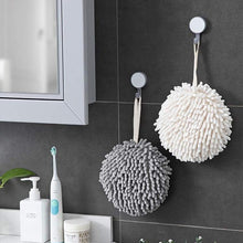 Load image into Gallery viewer, COMFEYA Fuzzy Ball Towel (Set of 2) White and Grey
