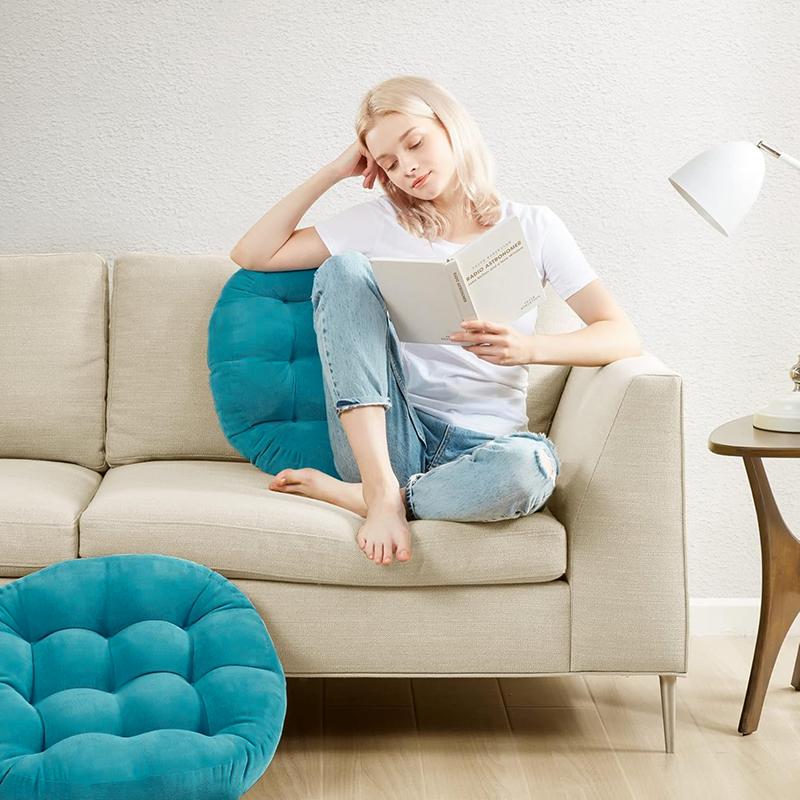 COMFEYA Meditation Floor Pillows Set of 2 - Blue