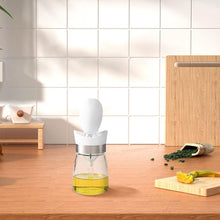 Load image into Gallery viewer, OZZYCOOK 2 Pack 2-in-1 Glass Olive Oil Bottle and Brush - White