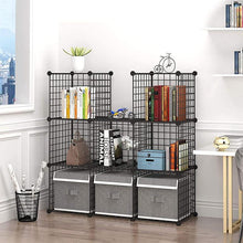 Load image into Gallery viewer, STORFEX 9-Cube DIY Metal Storage Shelf - Black