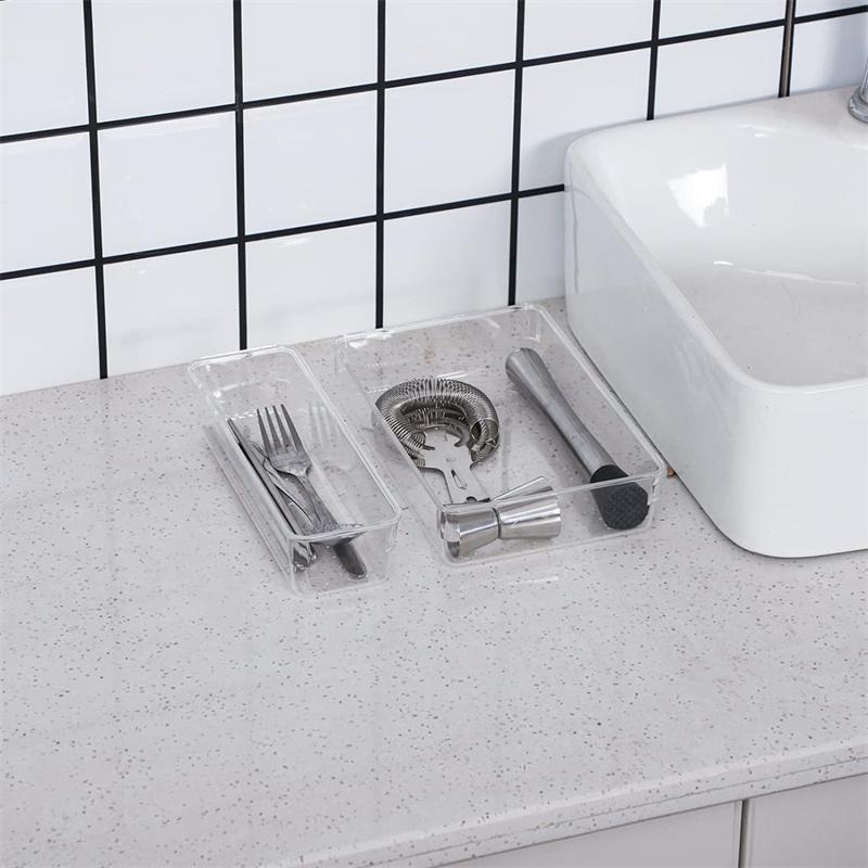 STORFEX 25 PCS Multifunctional Clear Plastic Drawer Organizers Set