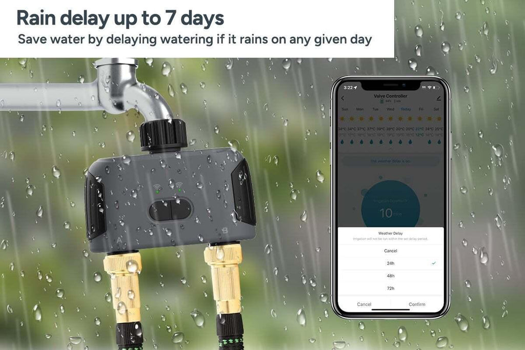 Kogan SmarterHome(TM) Wireless Garden Irrigation Water Timer with Dual Outlets