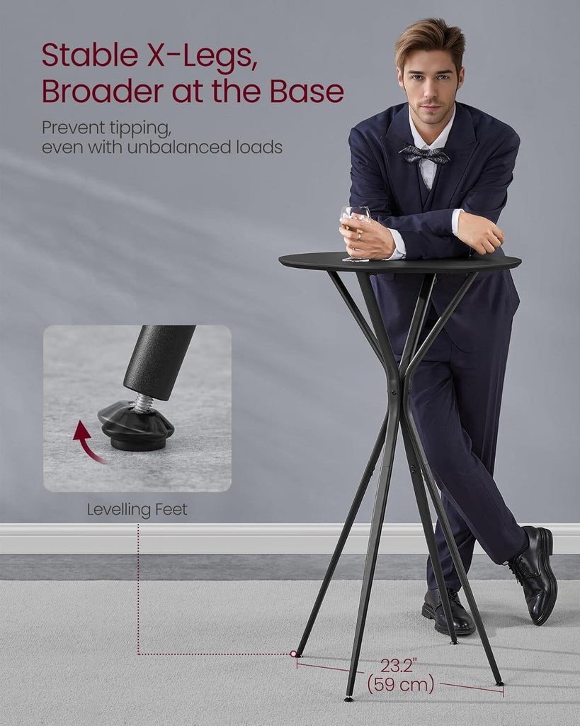 VASAGLE Modern Style Round Bar Cocktail Table