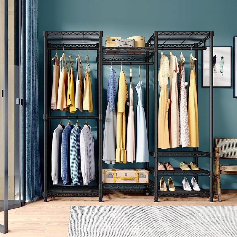 STORFEX Adjustable Heavy Duty Metal Clothing Rack - Black