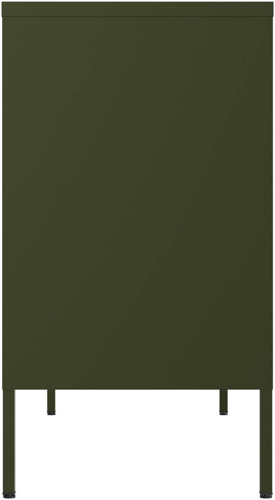 Fraser Country: Milan Metal Lowdown Storage Cabinet - Olive Green