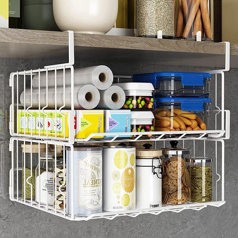 STORFEX Under Shelf Organizer - White (2 Pack)