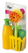 Load image into Gallery viewer, Vigar: Flower Power Sink Caddy Set + Dispenser - Orange (3pc Set)
