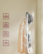 Load image into Gallery viewer, VASAGLE Coat Rack with 8 Hooks and Shelf - Cloud White