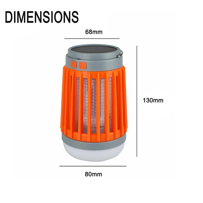 Solar Powered LED - Portable Camping Lantern & Pest Killer (Orange)