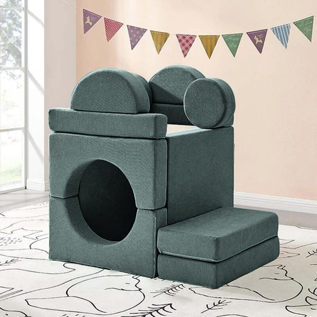 Fraser Country 14 Piece Modular Double Kids Play Sofa Grey