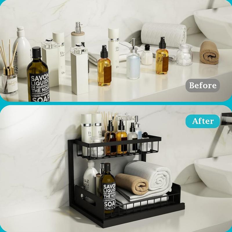 STORFEX 2 Tier Sink Organizer - Black