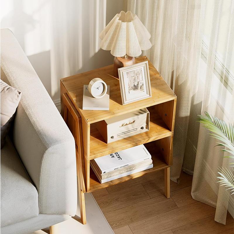 STORFEX: Bamboo Stackable End Tables (Set of 2)