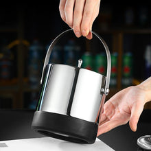 Load image into Gallery viewer, STORFEX 1.4L Stainless Steel Insulated Ice Bucket with Clip and Removable Strainer