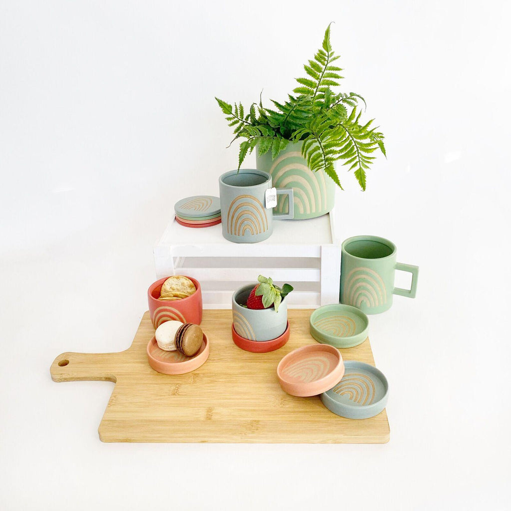 Urban Products: Shae Rainbow Mug - Green Blue (Set of 2)