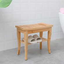 Load image into Gallery viewer, STORFEX 2-Tier Bamboo Shower Stool