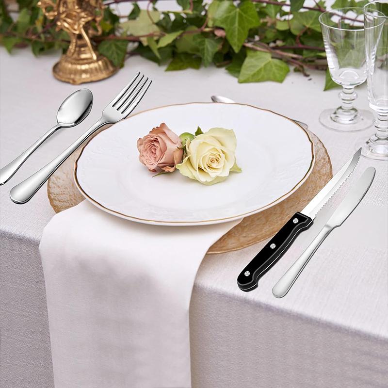 OZZYCOOK 49-Piece Stainless Steel Silverware Set with Non-Slip Cutlery Organizer