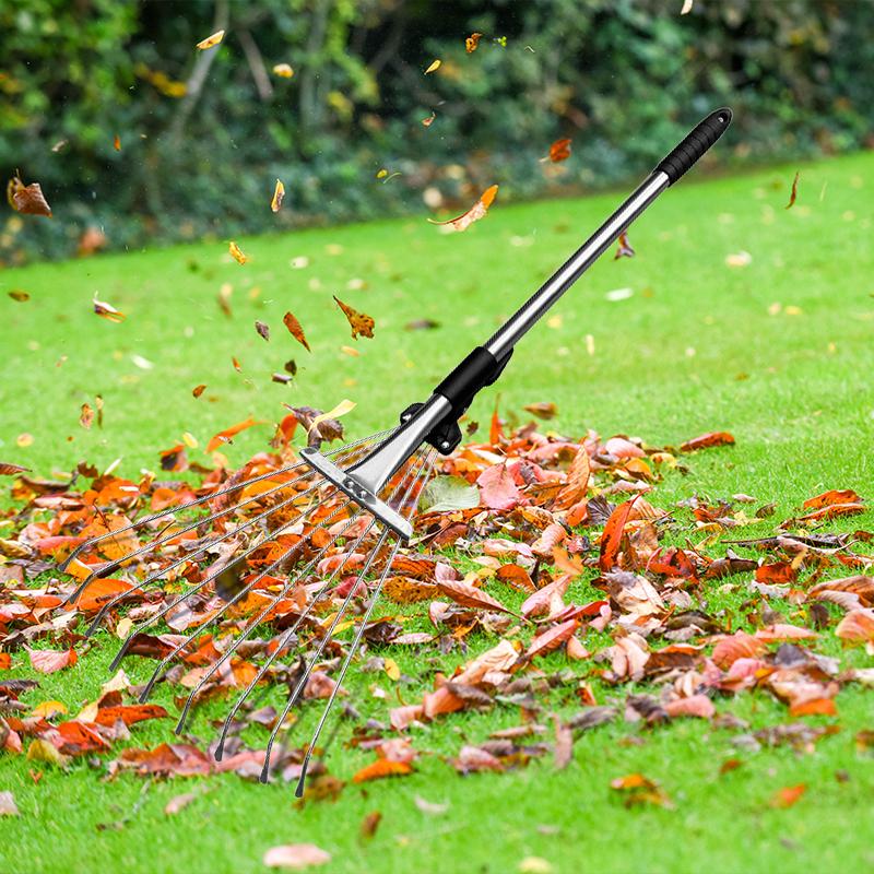 GREENHAVEN 2pcs Long Handle Outdoor Rake