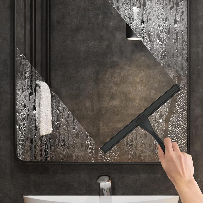 CLEANFOK Stainless Steel Shower Wiper - Black